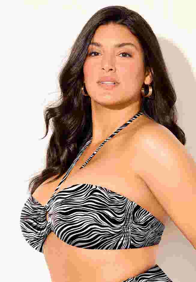 Ruched Ring Bandeau Bikini Top image number 1