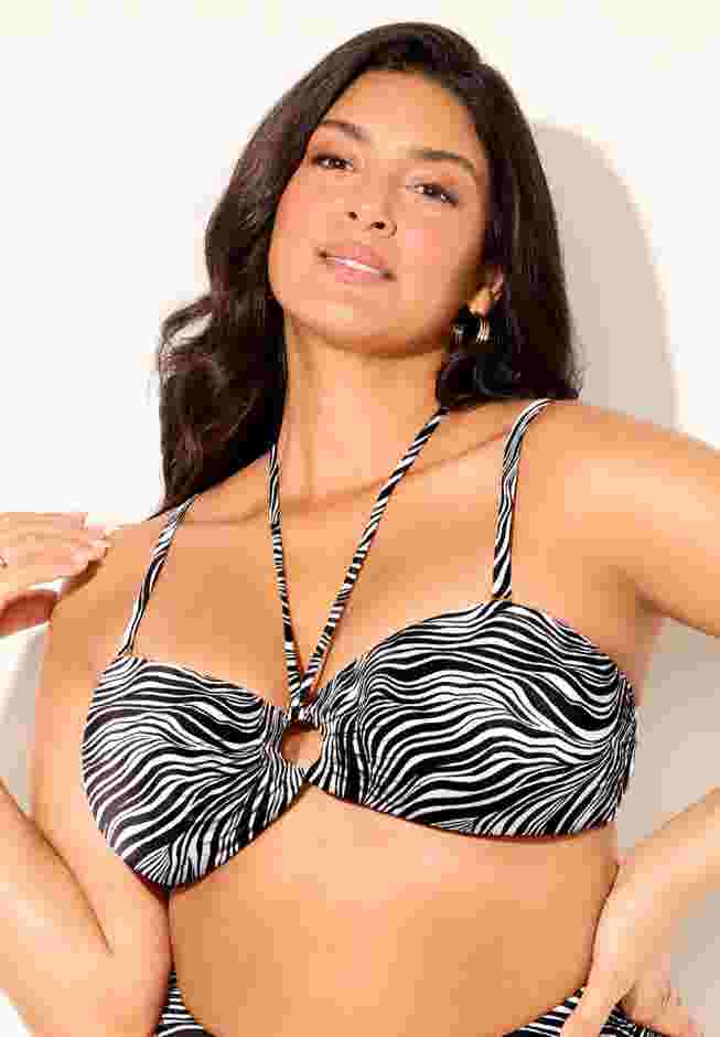 Ruched Ring Bandeau Bikini Top image number 3