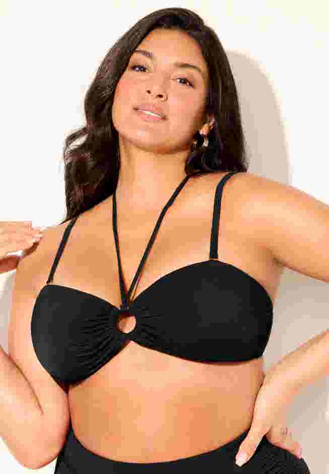 Ruched Ring Bandeau Bikini Top image number 3
