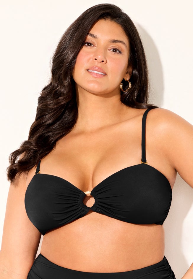Ruched Ring Bandeau Bikini Top image number 5