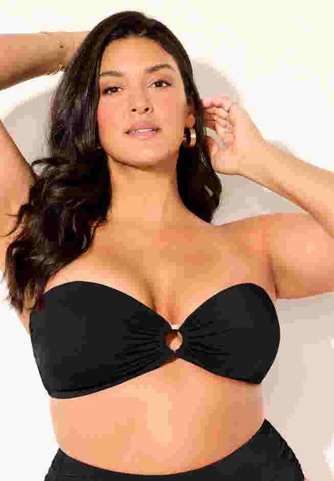 Ruched Ring Bandeau Bikini Top image number 5