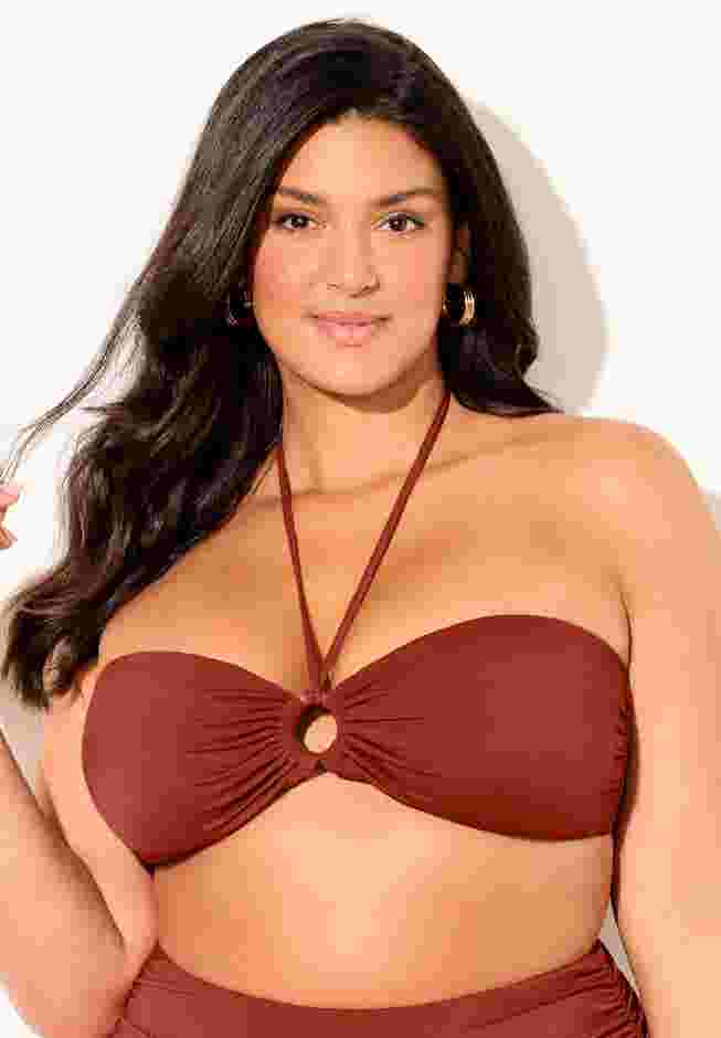 Ruched Ring Bandeau Bikini Top image number 0