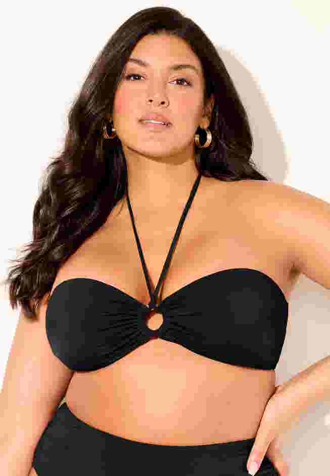 Ruched Ring Bandeau Bikini Top image number 0