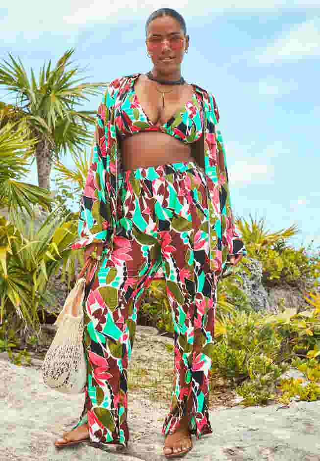 Oversized Buttondown Lounge Cover Up Shirt image number 0