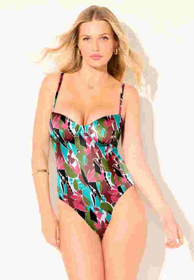 Princess Seam Underwire One Piece Swimsuit image number 3