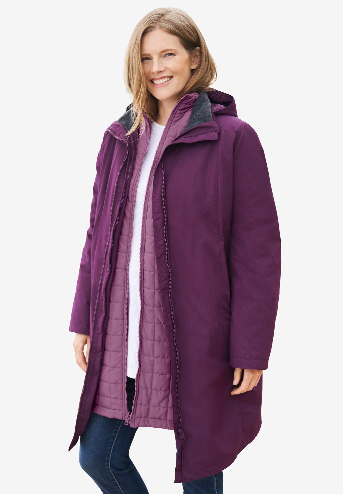 3-in-1 Hooded Taslon&reg; Jacket image number 0