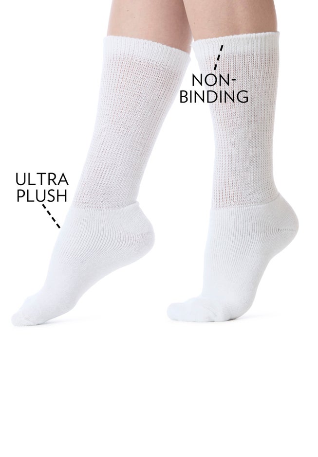 Diabetic Ultra Plush Crew Socks 3-Pack image number 1