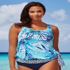 Side Tie Blouson Tankini Top image number null