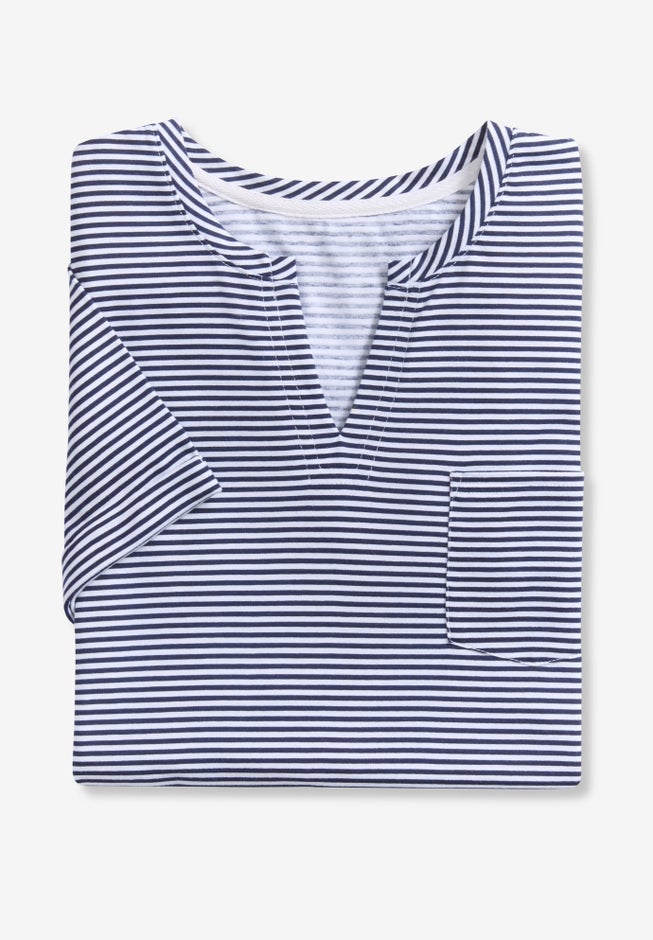 Notch-Neck Pocket Tee image number 3