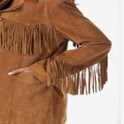 Plus Size Fringe Suede Jacket image number null