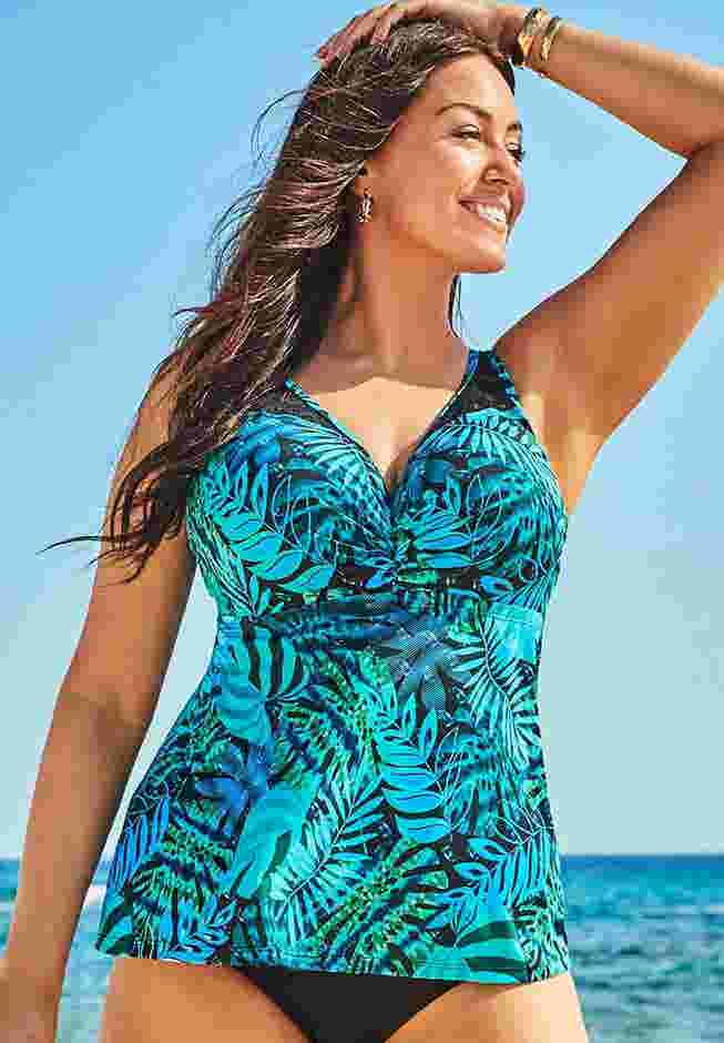 Bra Sized Crochet Underwire Tankini Top image number 0