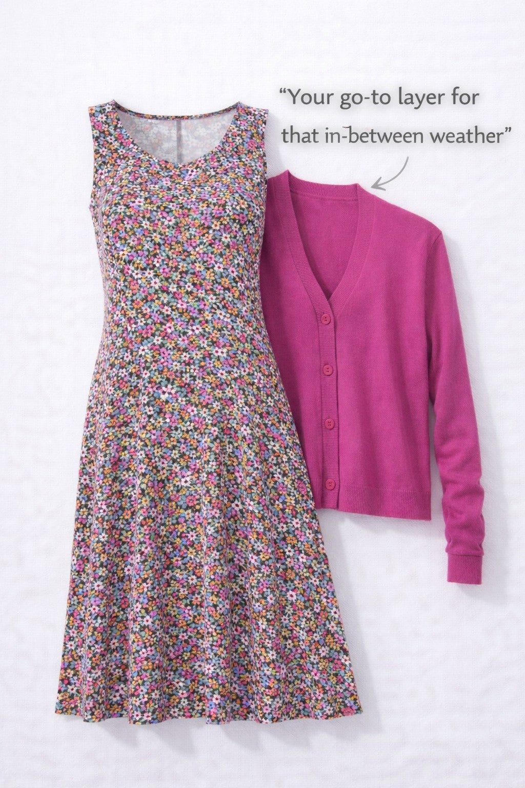 Stretch Jersey Knit Sleeveless Scoop Neck Fit and Flare Dress image number 2