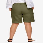 2 in 1 Mid-Rise Stretch Cotton Convertible Cargo Bermuda To Shorts image number 1