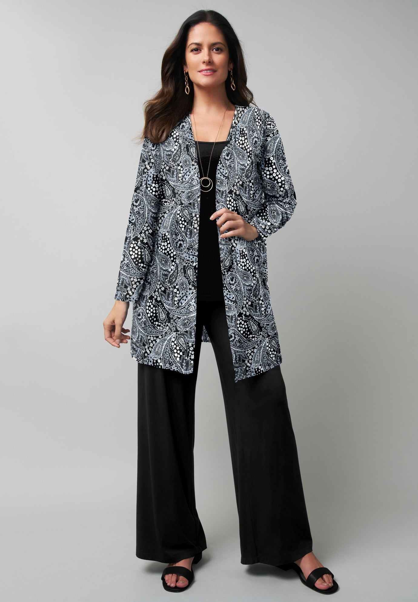 Everyday Stretch Knit Open Front Cardigan image number 1