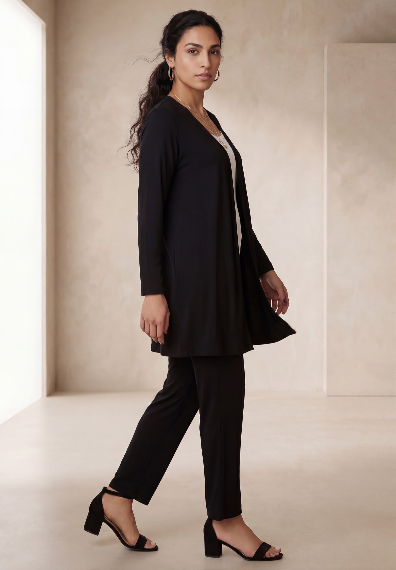 Everyday Stretch Knit Open Front Cardigan image number 1