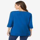 Perfect Three-Quarter Sleeve Boatneck Tee image number null