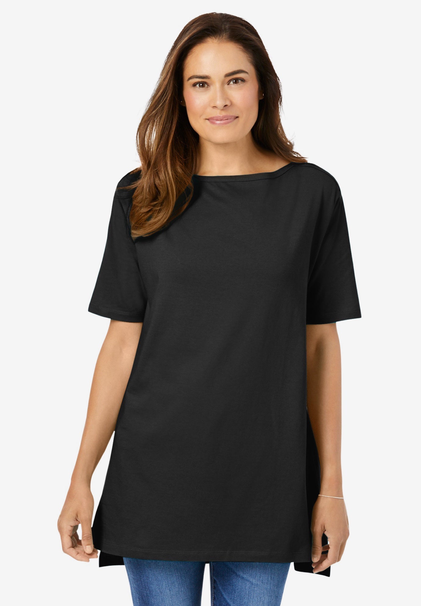 Perfect Short-Sleeve Boatneck Tunic image number 0
