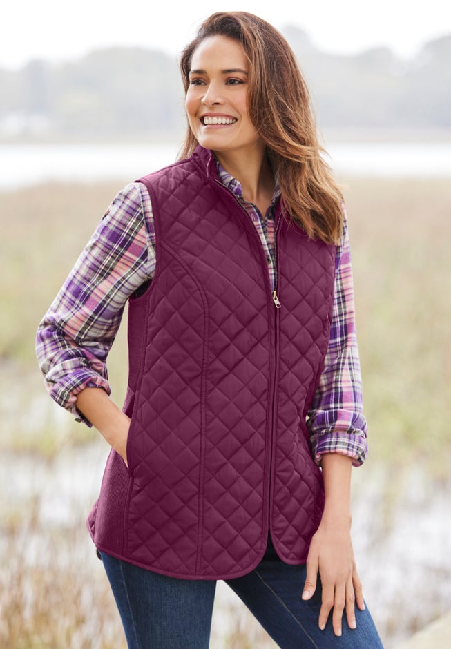Zip-Front Quilted Vest image number 7
