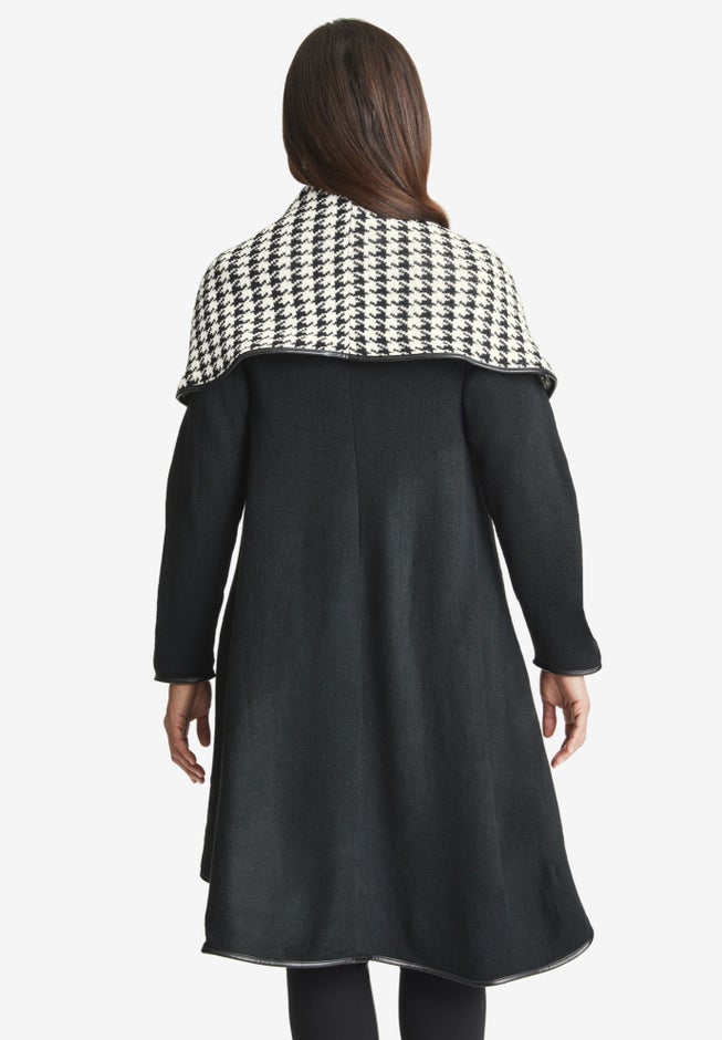 Faux Leather-Trim Sweater image number 1