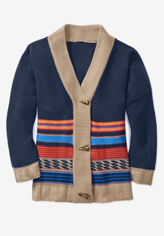 Aztec Print Cardigan image number null