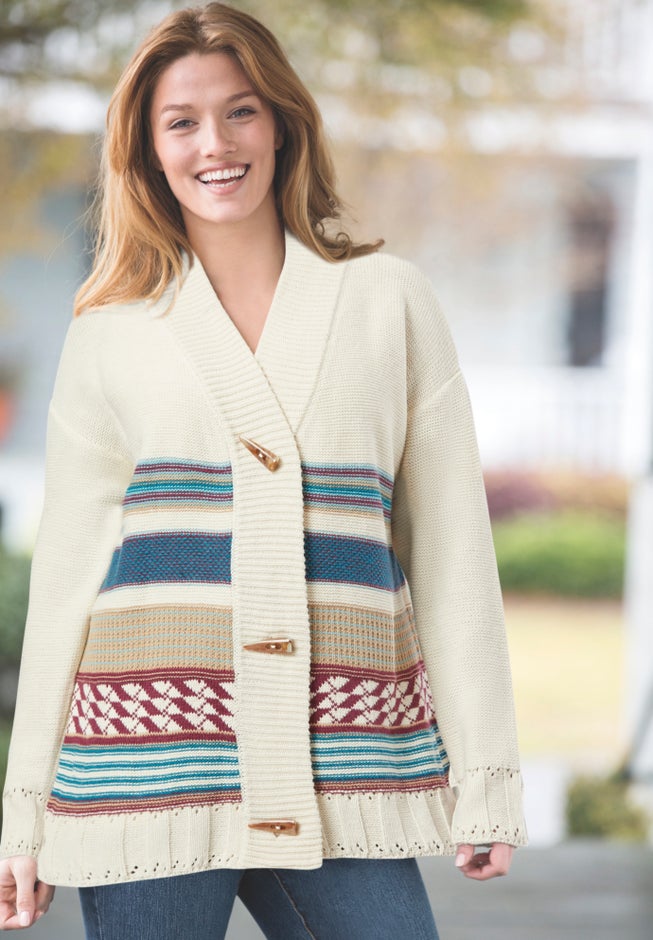 Aztec Print Cardigan image number null