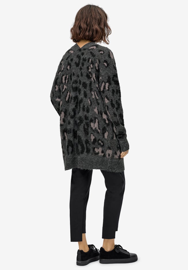 Animal Print Jacquard Cardigan image number null