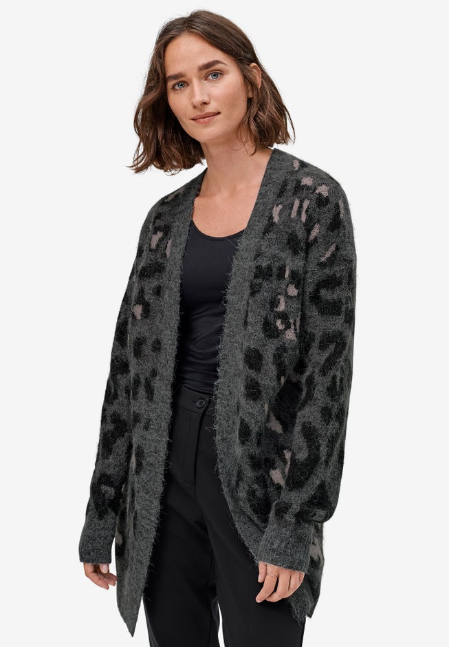 Animal Print Jacquard Cardigan image number null
