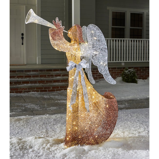 60"H Pre-Lit Angel with Trumpet image number 0