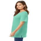 Waffle Thermal Satin Trim Tee image number null