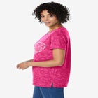 Marled Cuffed-Sleeve Tee image number null