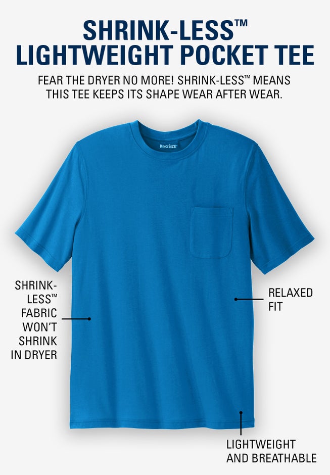Shrink-Less&trade; Lightweight Pocket Crewneck T-Shirt image number 1