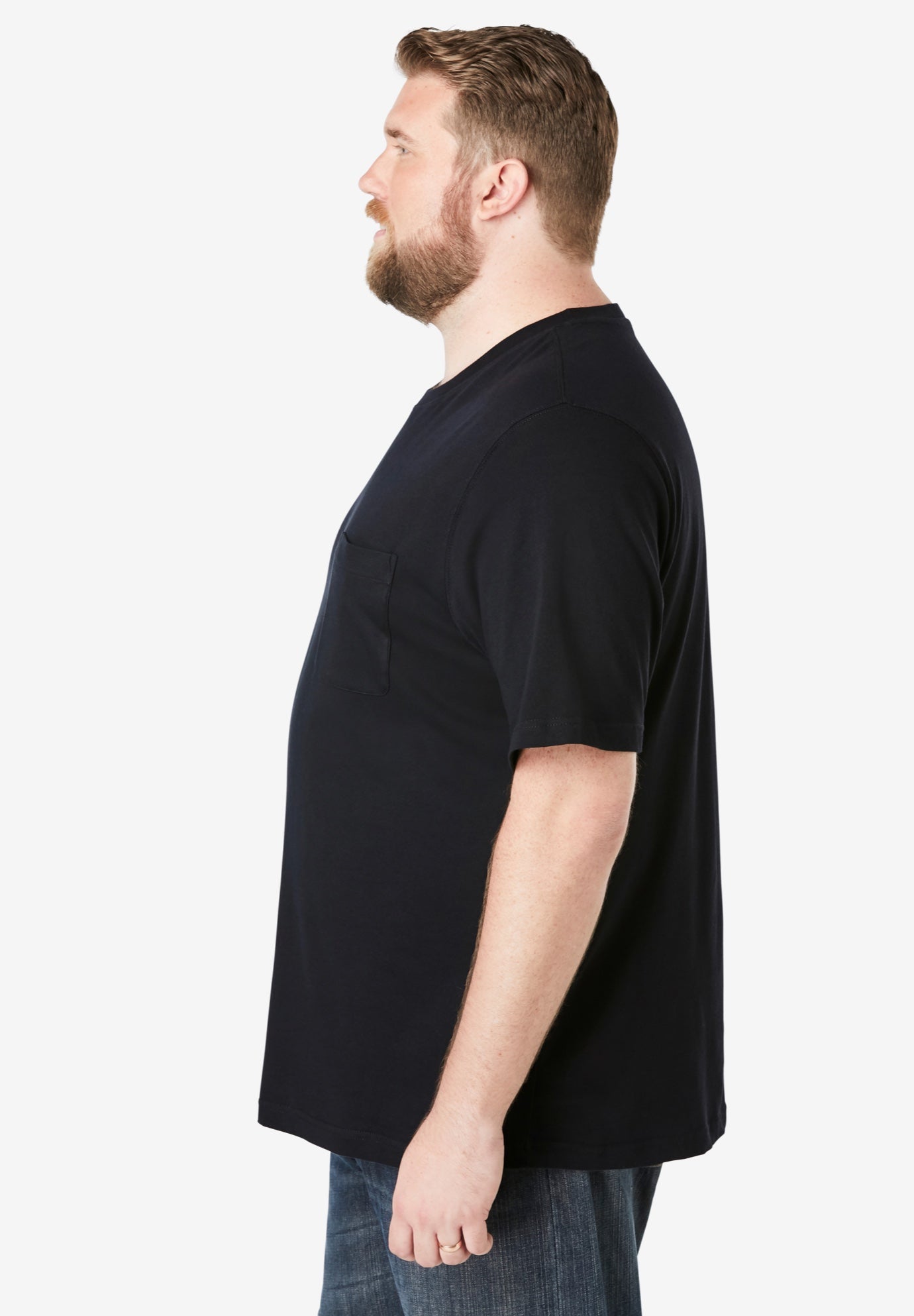 Shrink-Less&trade; Lightweight Pocket Crewneck T-Shirt image number 2
