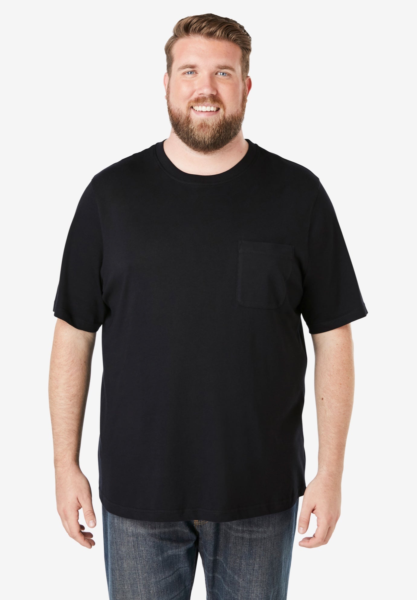 Shrink-Less&trade; Lightweight Pocket Crewneck T-Shirt image number 0