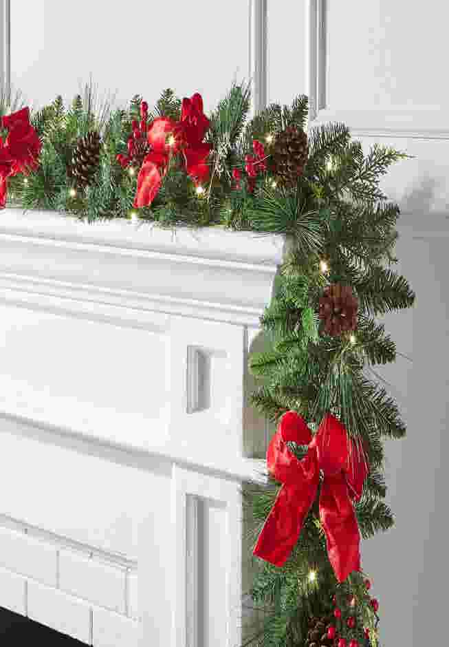 9' Pre-Lit Holiday Classic Garland image number 0