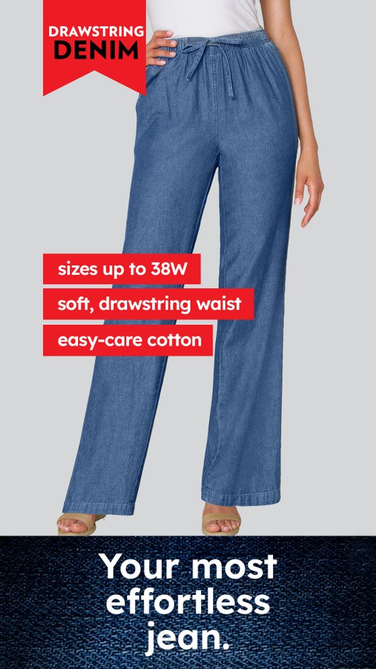 Drawstring Denim Capri image number 2