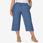 Drawstring Denim Capri image number null