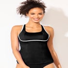 Chlorine Resistant Square Neck Contrast Trim Tankini Top image number null