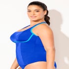 Chlorine Resistant Square Neck Contrast Trim Tankini Top image number null