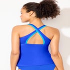 Chlorine Resistant Square Neck Contrast Trim Tankini Top image number null