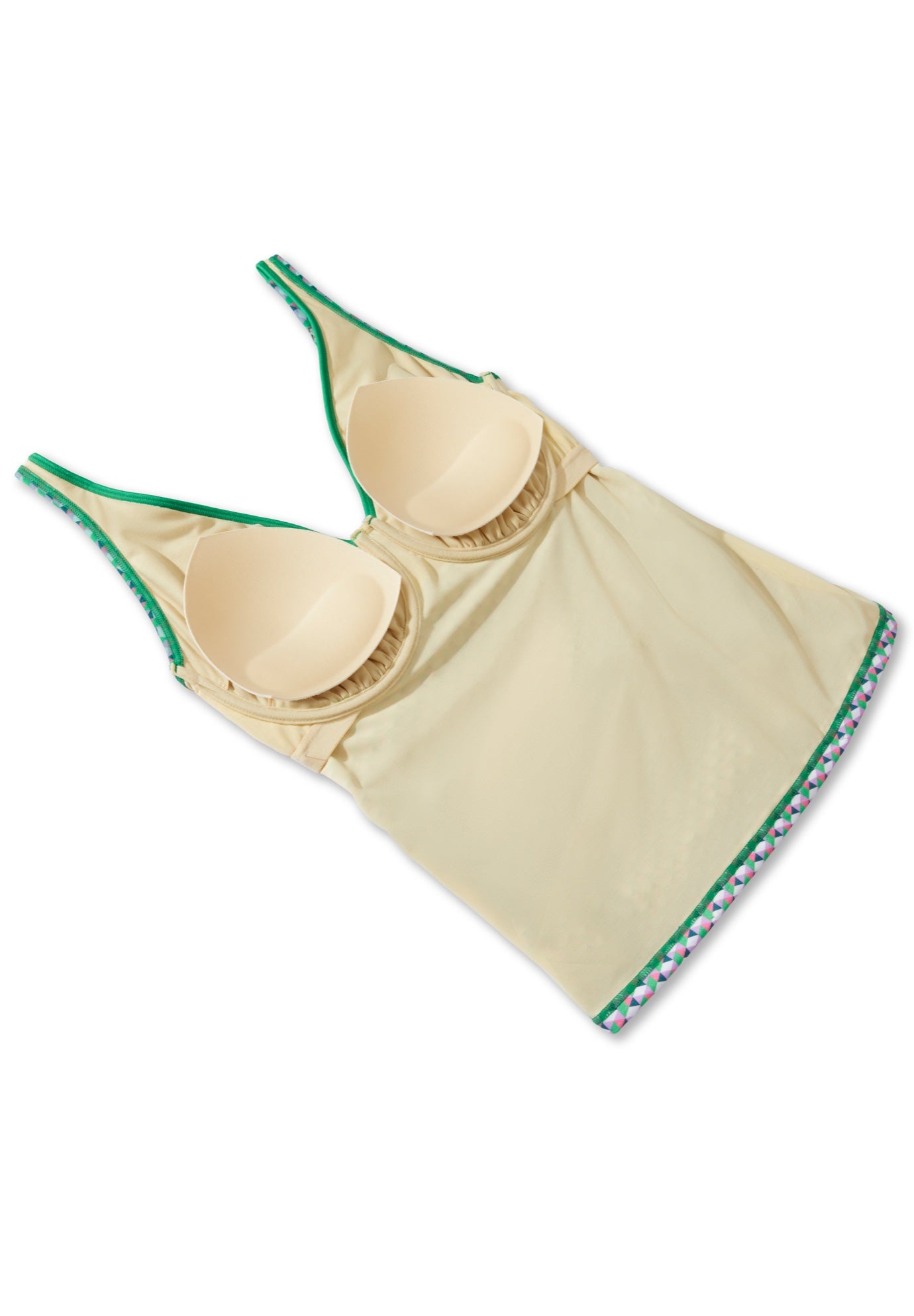 Shimmer Contrast Trim Underwire Tankini Top  image number 4