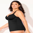 Bra Sized Drape Front Lightweight Underwire Tankini Top image number null