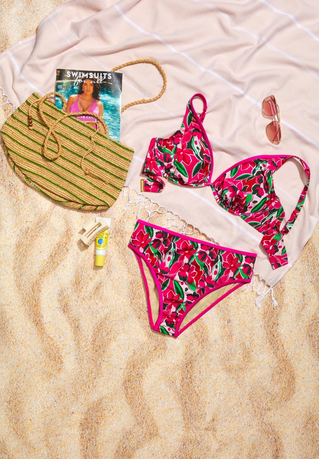 Shimmer Contrast Trim Underwire Bikini Top image number 5