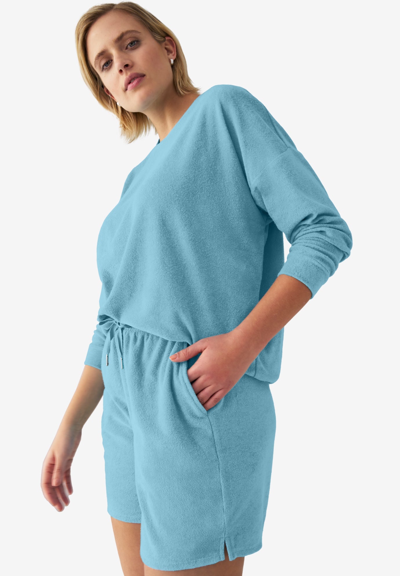 Terry Cloth Short with Drawstring Elastic Waist image number 1