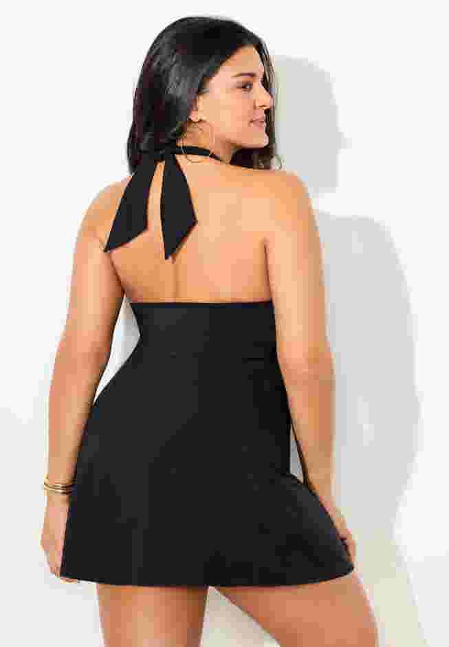 High Neck Halter Swimdress image number 1
