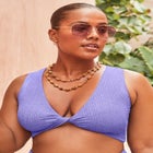 Sparkle Ribbed Twist Front Crop Top image number null