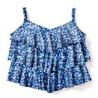 Longer-Length V-Neck Tiered-Ruffle Tummy Control Tankini Top image number null
