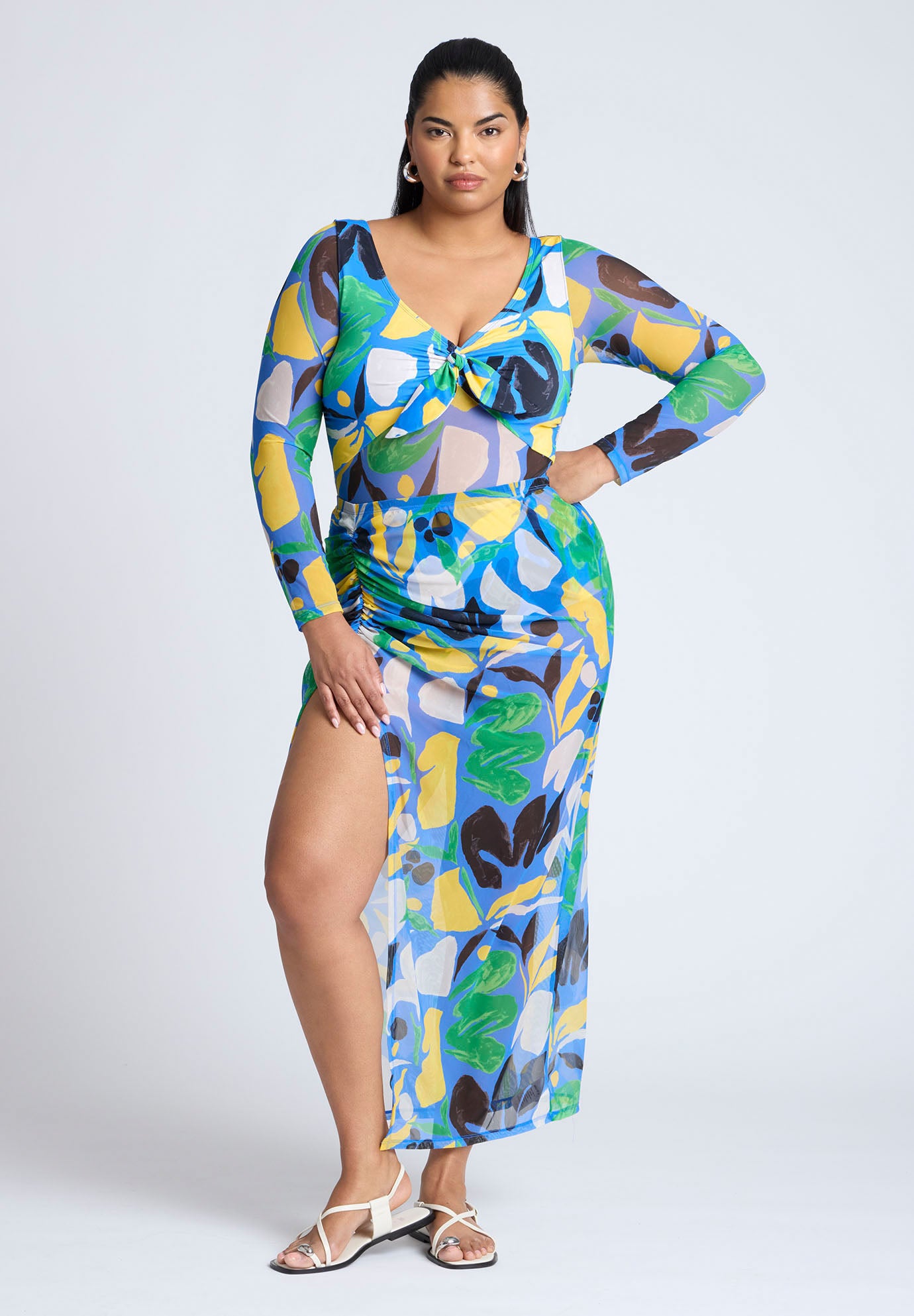 Mesh Maxi Skirt Coverup image number 1