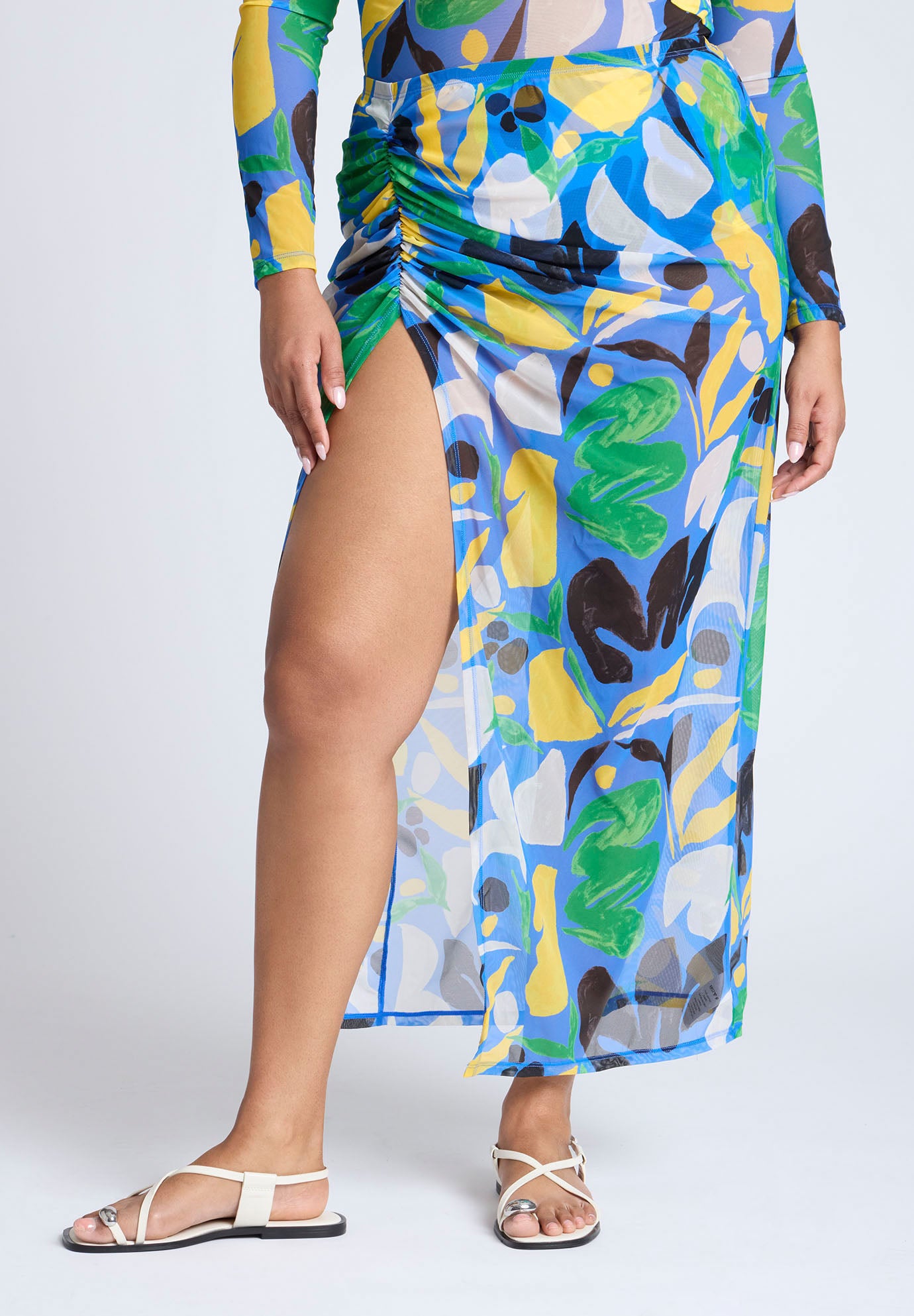 Mesh Maxi Skirt Coverup image number 2