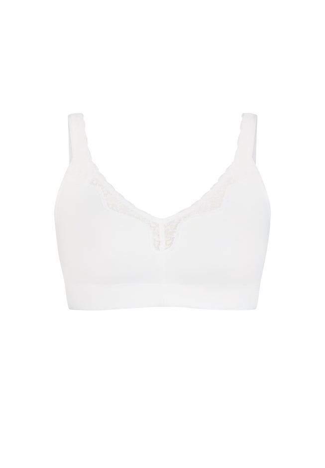 Comfort Cotton Wire Free Lace Bra image number 2