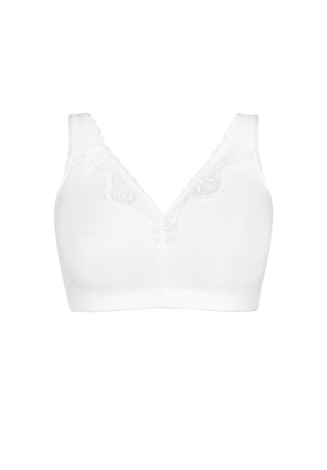 Comfort Cotton Wire Free Lace Bra image number 3